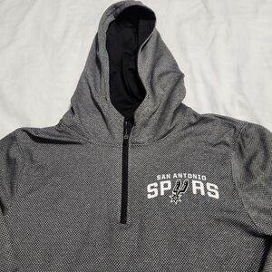 San Antonio Spurs Gray Hoodie Adult Small NBA Quarter Zip